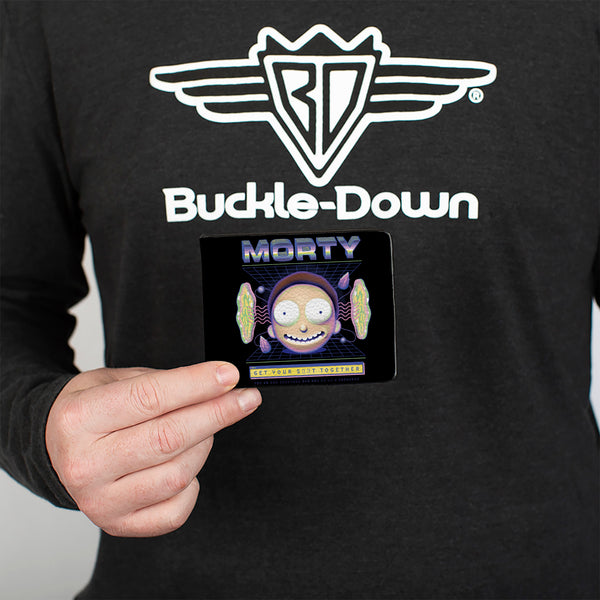 Buckle-Down Bi-Fold Wallet - Rick And Morty MORTY Expression GET YOUR S**T TOGETHER Black