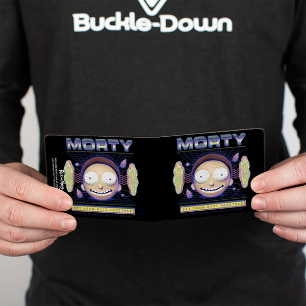 Buckle-Down Bi-Fold Wallet - Rick And Morty MORTY Expression GET YOUR S**T TOGETHER Black