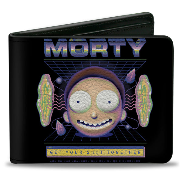 Buckle-Down Bi-Fold Wallet - Rick and Morty MORTY Expression GET YOUR S**T TOGETHER Black