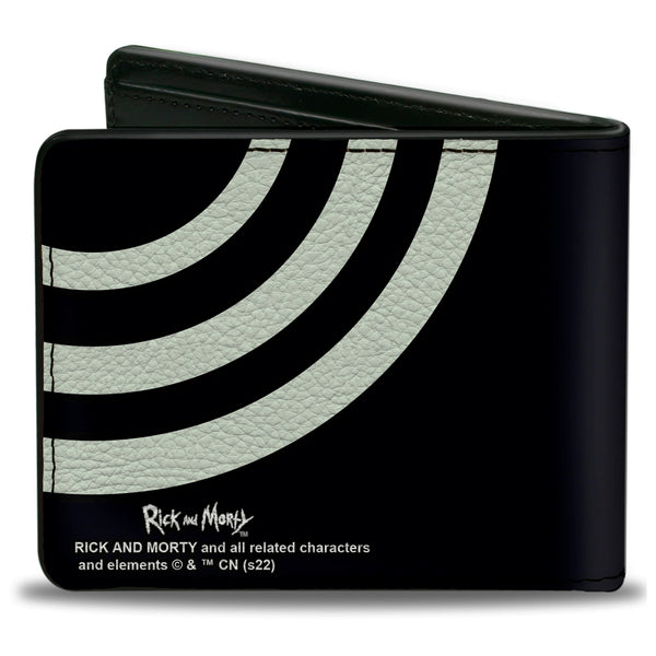 Buckle-Down Bi-Fold Wallet - Rick And Morty Mr. Always Wants To Be Hunted HURT ME Pose Black/White