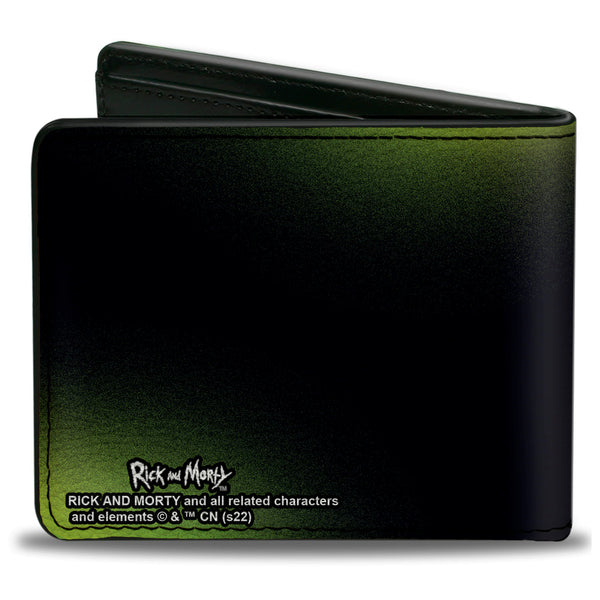Buckle-Down Bi-Fold Wallet - Rick And Morty PORTAL BOYZ Pose Black/Greens