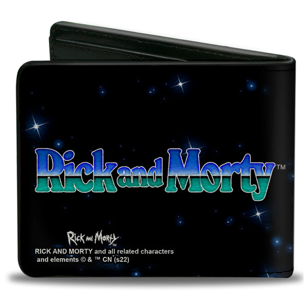 Buckle-Down Bi-Fold Wallet - Rick And Morty Rick Electric Face Grid Black/Blues