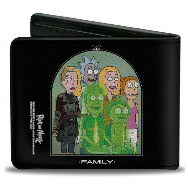 Buckle-Down Bi-Fold Wallet - Rick And Morty Smith FAMLY Portrait With Space Beth Black