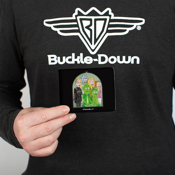 Buckle-Down Bi-Fold Wallet - Rick And Morty Smith FAMLY Portrait With Space Beth Black