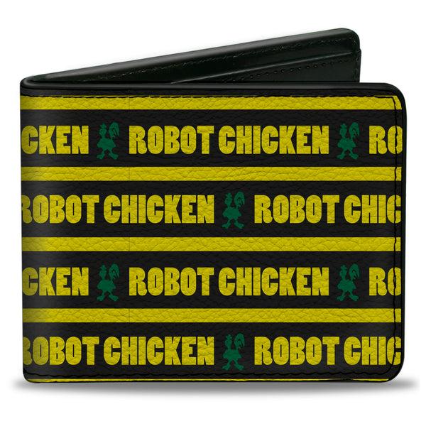 Buckle-Down Bi-Fold Wallet - ROBOT CHICKEN Title Logo Stripe Black/Yellow/Green