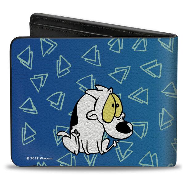 Buckle-Down Bi-Fold Wallet - Rocko's Modern Life Spunky 2-Poses Blues White