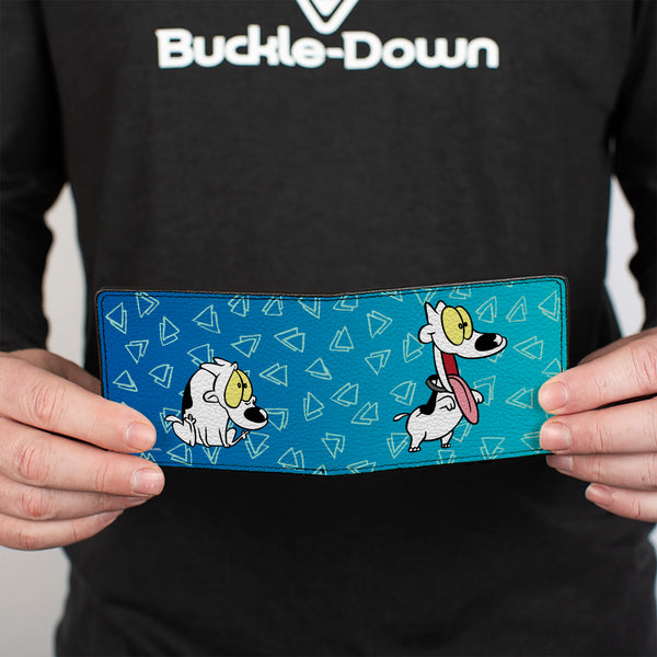 Buckle-Down Bi-Fold Wallet - Rocko's Modern Life Spunky 2-Poses Blues White
