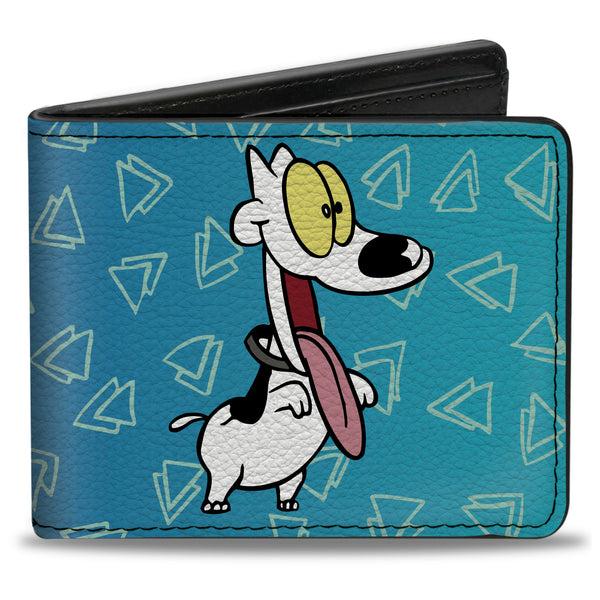 Buckle-Down Bi-Fold Wallet - Rocko's Modern Life Spunky 2-Poses Blues White