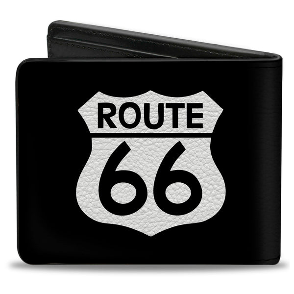 Buckle-Down Bi-Fold Wallet - ROUTE 66 Highway Sign Black White