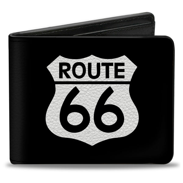 Buckle-Down Bi-Fold Wallet - ROUTE 66 Highway Sign Black White