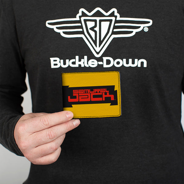 Buckle-Down Bi-Fold Wallet - SAMURAI JACK Title Logo And Eyes Block Yellow/Black/Red