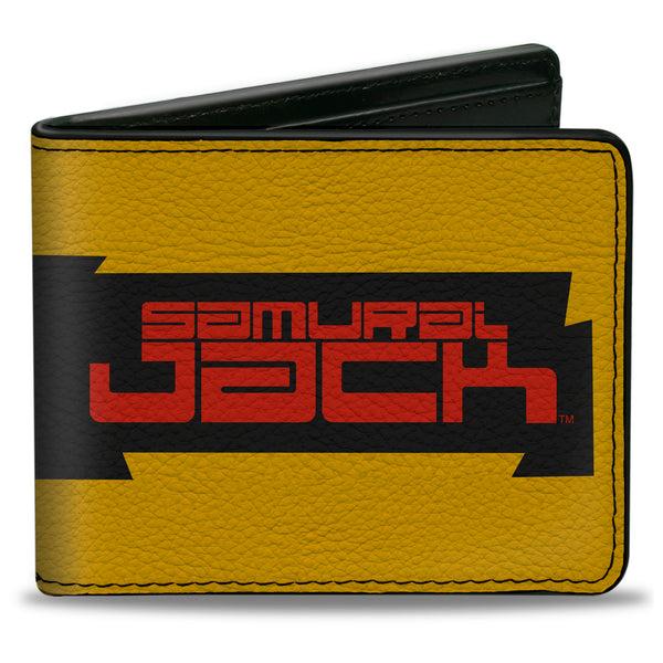 Buckle-Down Bi-Fold Wallet - SAMURAI JACK Title Logo and Eyes Block Yellow/Black/Red