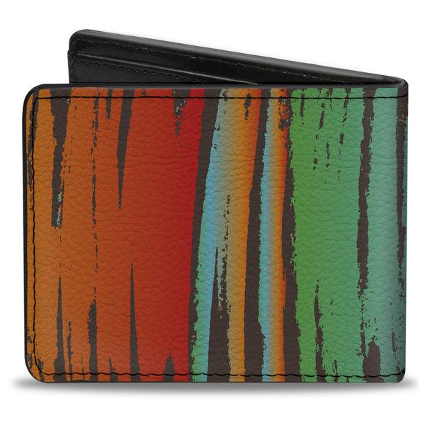 Buckle-Down Bi-Fold Wallet - Scribble Zarape Fade Brown/Multi Color