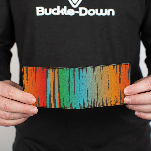 Buckle-Down Bi-Fold Wallet - Scribble Zarape Fade Brown/Multi Color