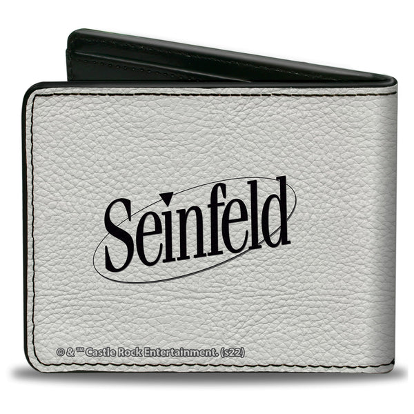 Buckle-Down Bi-Fold Wallet - Seinfeld Street Signs THE NEXUS OF THE UNIVERSE + Logo White Black Red Green