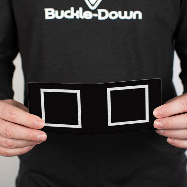 Buckle-Down Bi-Fold Wallet - Shape Square Black White