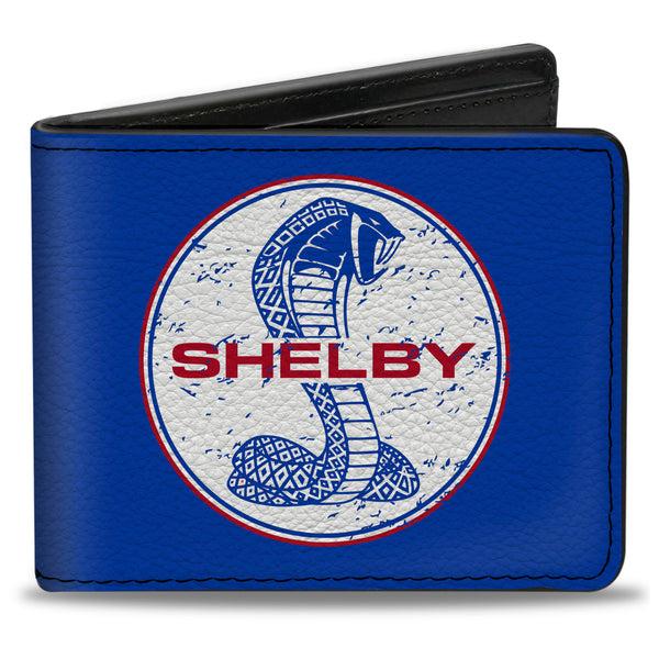 Buckle-Down Bi-Fold Wallet - SHELBY Tiffany Split Weathered Blue Red White