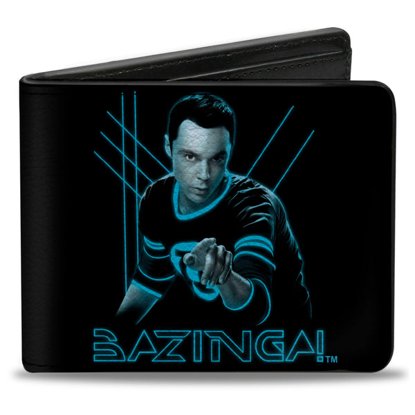 Buckle-Down Bi-Fold Wallet -Sheldon BAZINGA Black Blue Glow