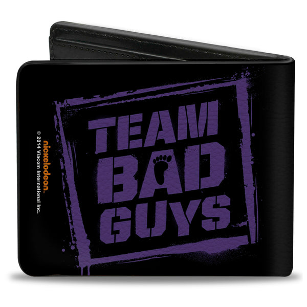 Buckle-Down Bi-Fold Wallet - Shredder Face + TEAM BAD GUYS Black Purple