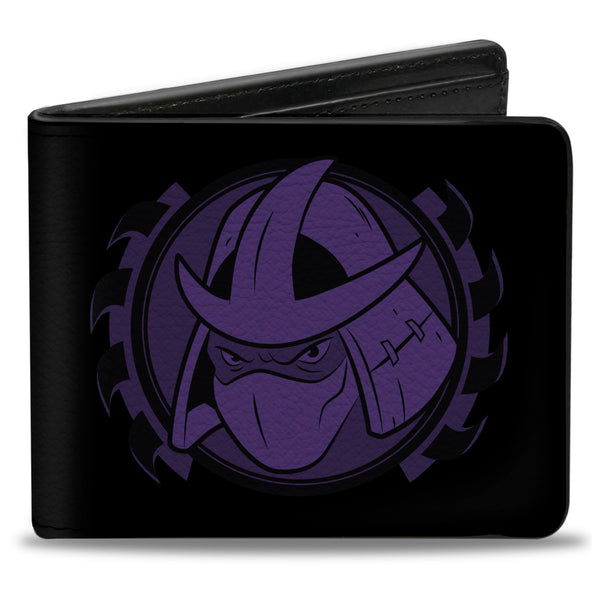 Buckle-Down Bi-Fold Wallet - Shredder Face + TEAM BAD GUYS Black Purple