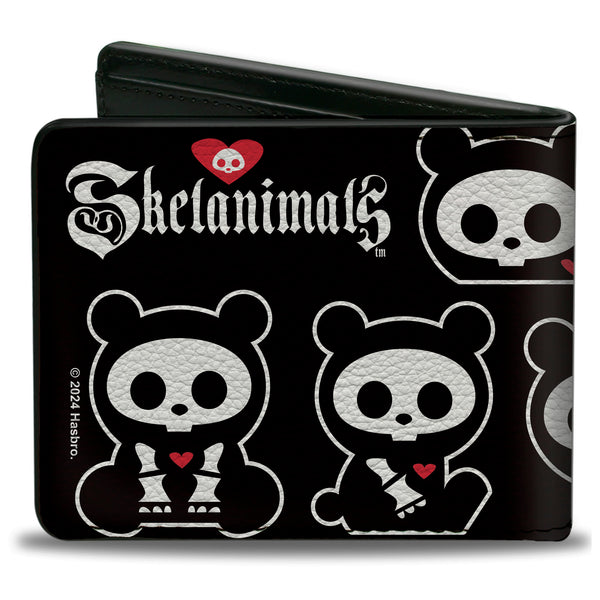 Buckle-Down Bi-Fold Wallet - SKELANIMALS Chungkee The Panda Poses And Title Logo Black/White