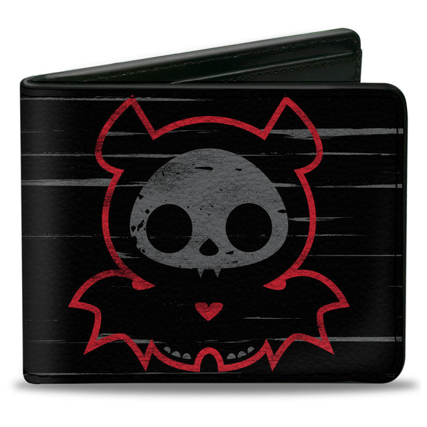 Buckle-Down Bi-Fold Wallet - Skelanimals Diego the Bat I BITE Pose Black/White/Red