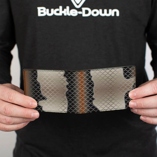 Buckle-Down Bi-Fold Wallet - Snake Copperhead Tan Black Orange