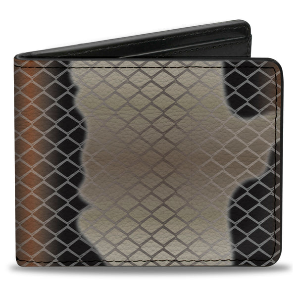 Buckle-Down Bi-Fold Wallet - Snake Copperhead Tan Black Orange
