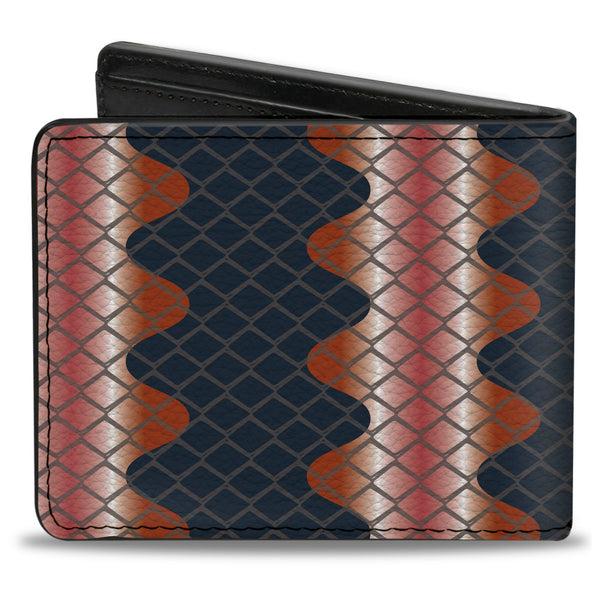 Buckle-Down Bi-Fold Wallet - Snake Death Adder Reds Grays