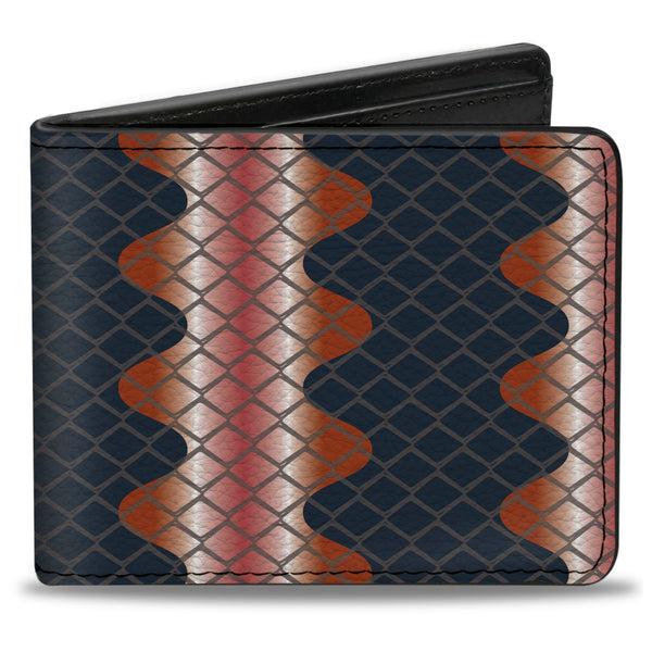 Buckle-Down Bi-Fold Wallet - Snake Death Adder Reds Grays