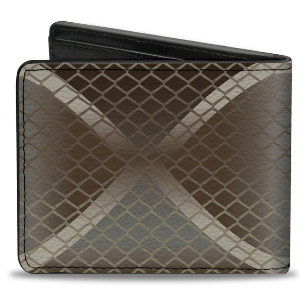 Buckle-Down Bi-Fold Wallet - Snake Diamondback Tan Browns