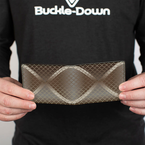 Buckle-Down Bi-Fold Wallet - Snake Diamondback Tan Browns