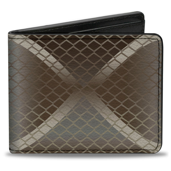 Buckle-Down Bi-Fold Wallet - Snake Diamondback Tan Browns