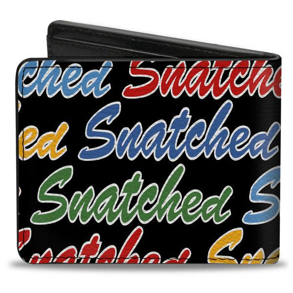 Buckle-Down Bi-Fold Wallet - SNATCHED Script Black/Multi Color
