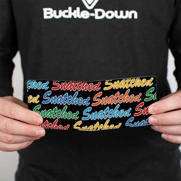 Buckle-Down Bi-Fold Wallet - SNATCHED Script Black/Multi Color