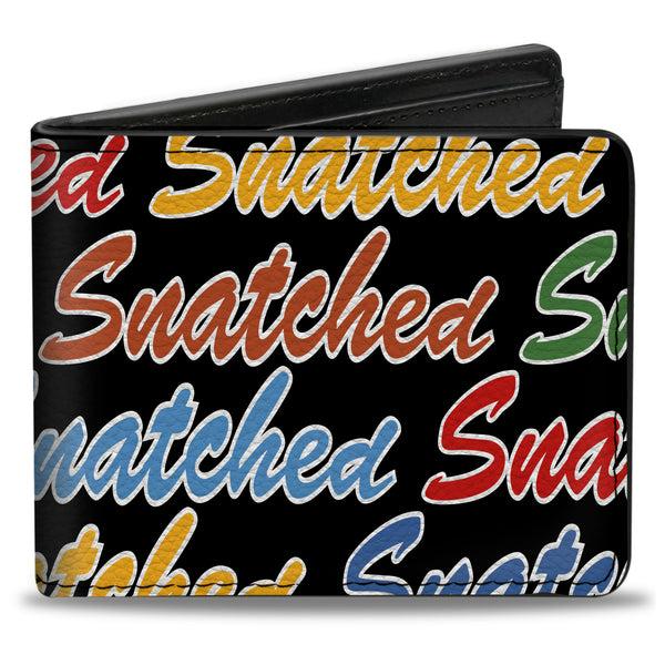 Buckle-Down Bi-Fold Wallet - SNATCHED Script Black/Multi Color