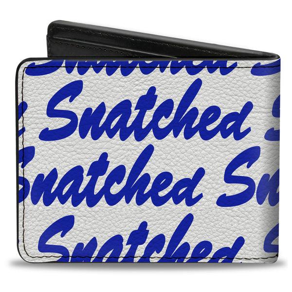Buckle-Down Bi-Fold Wallet - SNATCHED Script White/Blue