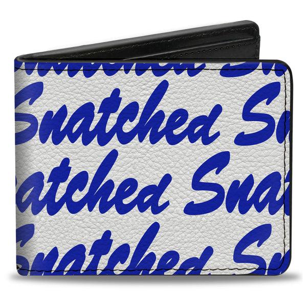 Buckle-Down Bi-Fold Wallet - SNATCHED Script White/Blue