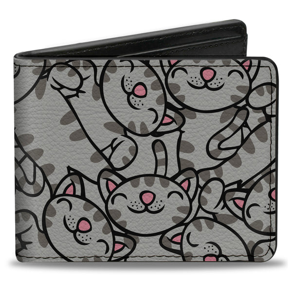 Buckle-Down Bi-Fold Wallet - Soft Kitty Poses Stacked