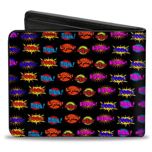 Buckle-Down Bi-Fold Wallet - Sound Effects Black Multi Color