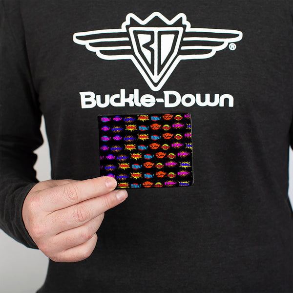 Buckle-Down Bi-Fold Wallet - Sound Effects Black Multi Color
