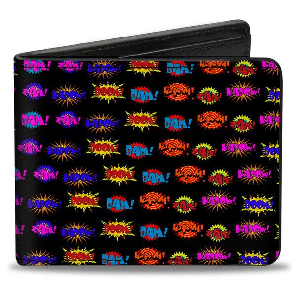 Buckle-Down Bi-Fold Wallet - Sound Effects Black Multi Color