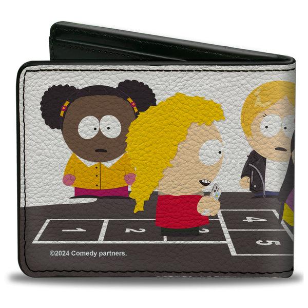 Buckle-Down Bi-Fold Wallet - South Park Bebe And Wendy Deep Learning Hopscotch Group Scene
