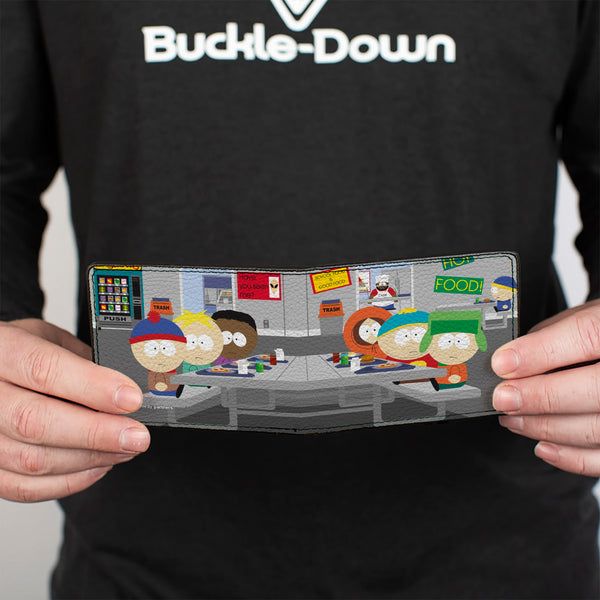 Buckle-Down Bi-Fold Wallet - South Park Boys Group Cafeteria Table Scene