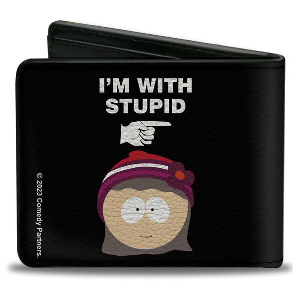 Buckle-Down Bi-Fold Wallet - South Park Cartman And Heidi I'M WITH Quotes Black/White