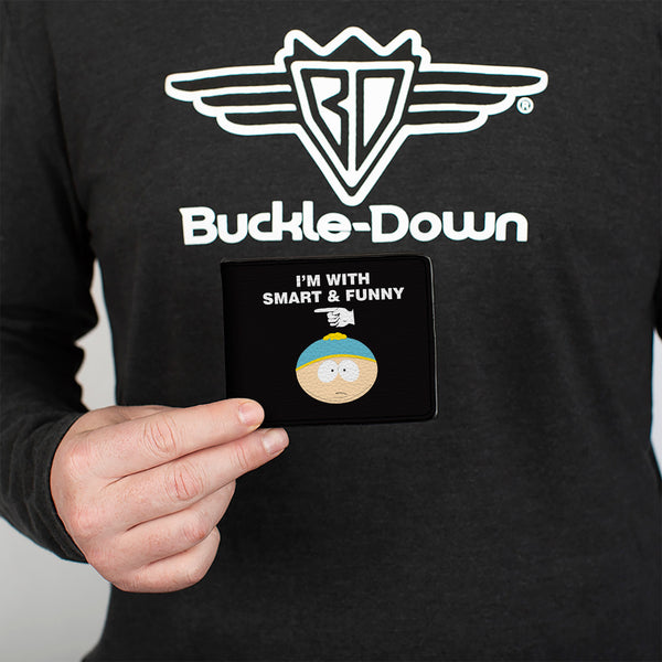Buckle-Down Bi-Fold Wallet - South Park Cartman And Heidi I'M WITH Quotes Black/White