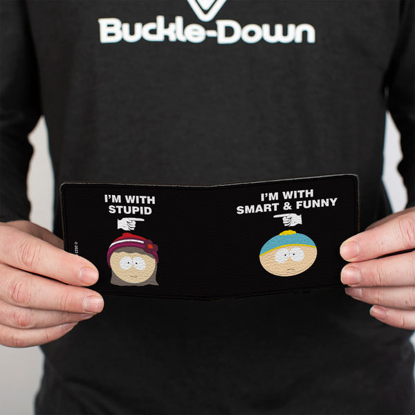 Buckle-Down Bi-Fold Wallet - South Park Cartman And Heidi I'M WITH Quotes Black/White