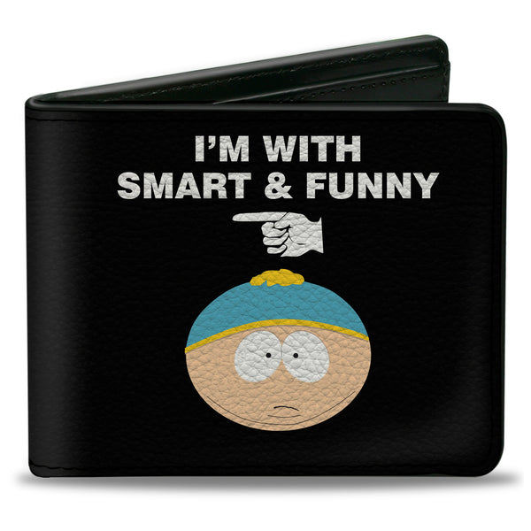 Buckle-Down Bi-Fold Wallet - South Park Cartman and Heidi I'M WITH Quotes Black/White