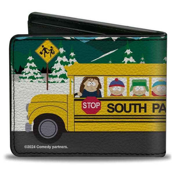Buckle-Down Bi-Fold Wallet - SOUTH PARK ELEMENTARY School Bus Character Group Scene