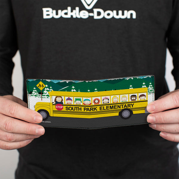 Buckle-Down Bi-Fold Wallet - SOUTH PARK ELEMENTARY School Bus Character Group Scene